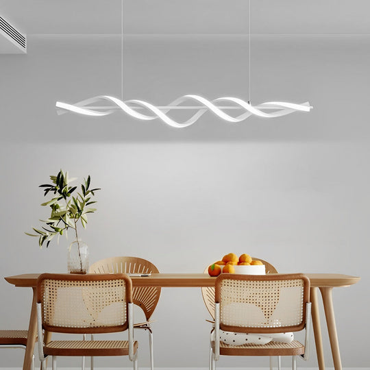 Modern Spiral-Shaped White Dimmable LED Chandelier