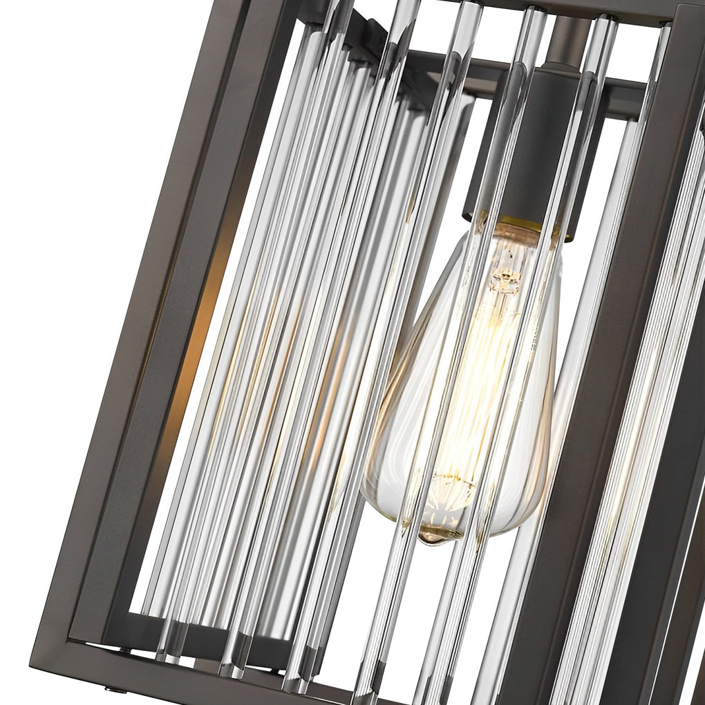 Square Iron Frame Retro Industrial Style Chandelier Dining Light