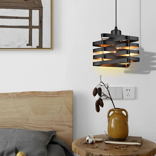 Antique Iron Interwoven Design Pendant Light