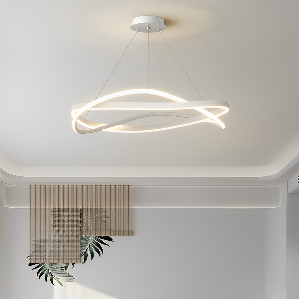 Circular Wave Rings Three-Step Dimming Minimalist Nordic Chandelier