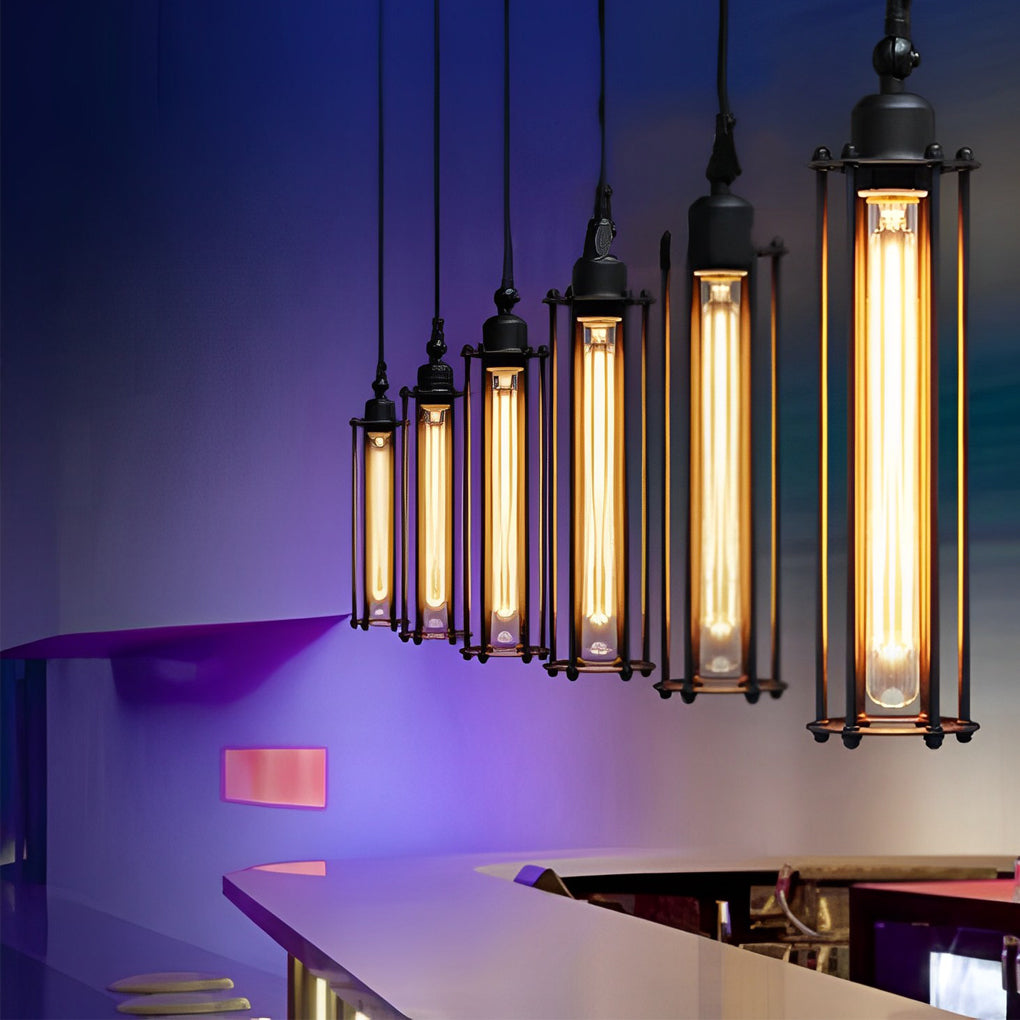 Retro Iron Energy-Saving LED Black Industrial Pendant Light