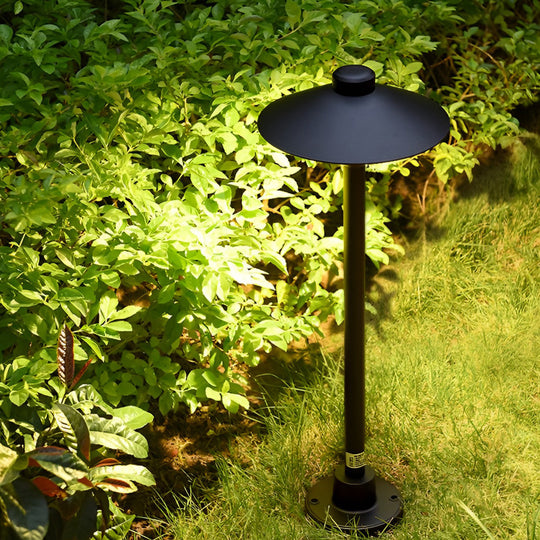 Modern Mushroom-Shaped LED Outdoor Path Light Black Finish