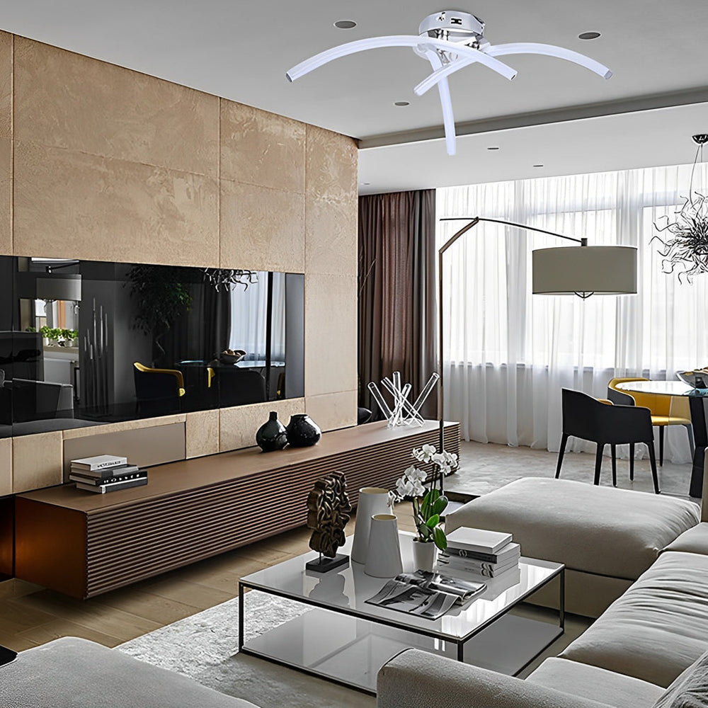 Geometric 3 Line LED Modern Ceiling Light Flush Mount Chandelier