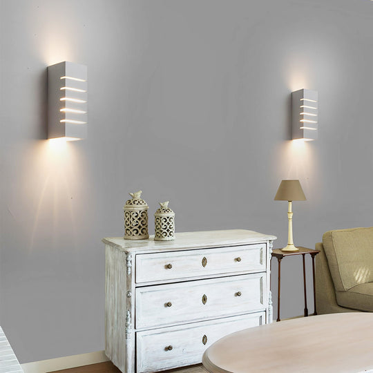 Rectangular Gypsum Glass Up and Down LED Wall Lamp