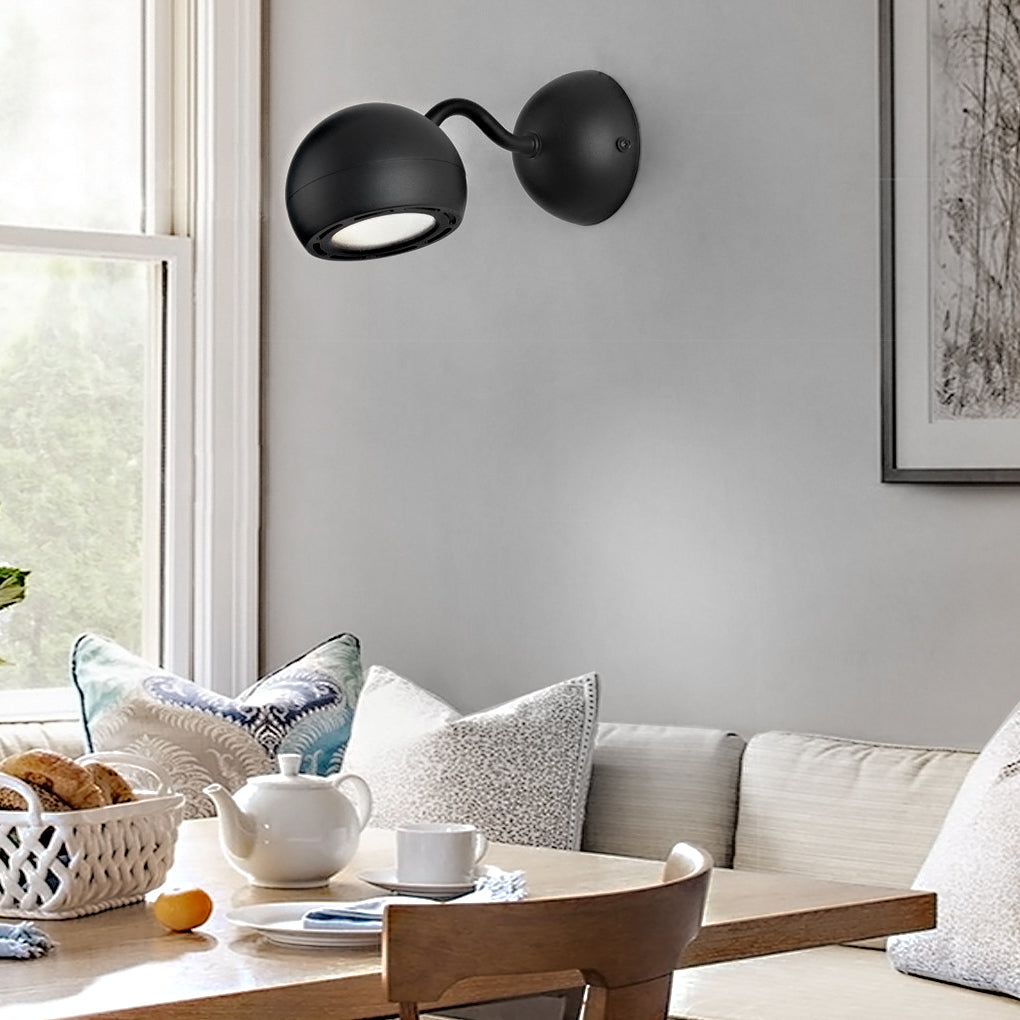 Adjustable Round Iron LED Bedside Reading Wall Lamp