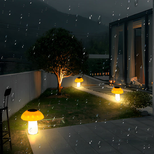 Mushroom Solar LED Outdoor Waterproof Lawn Light