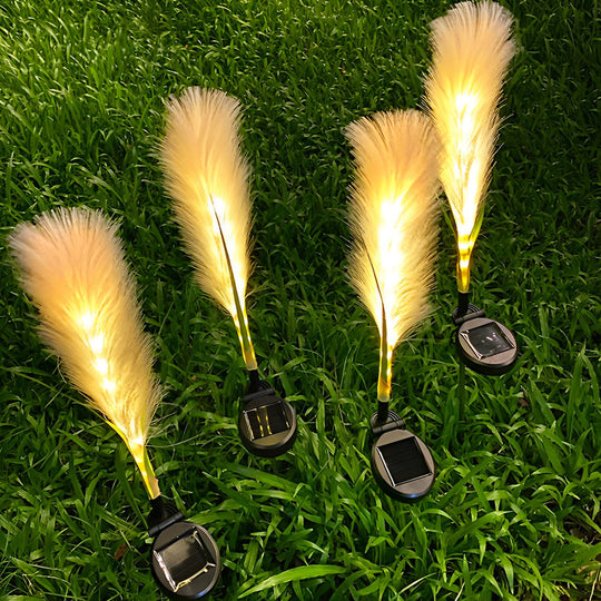 Hairy Reed LED Waterproof Solar Lawn Lamps (2PCS Set)