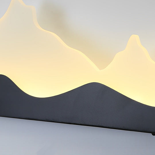 Rectangular Mountain Scenery LED Waterproof Outdoor Wall Lamp