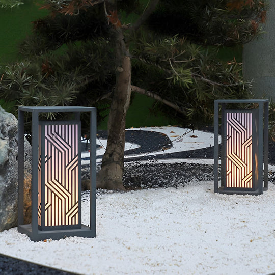 Gray Retro LED Outdoor Waterproof Pathway Lantern