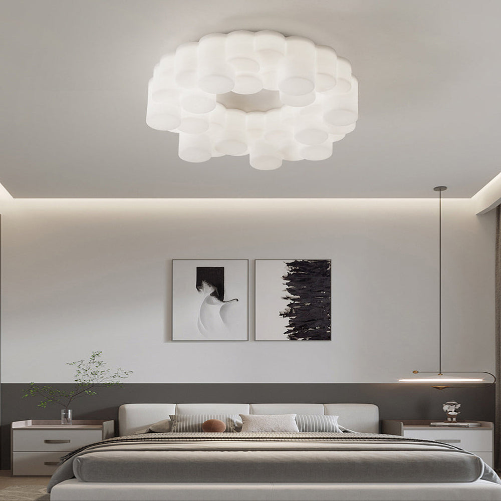 Ring Honeycombs Three-Step Dimming LED White Ins Nordic Chandelier Light
