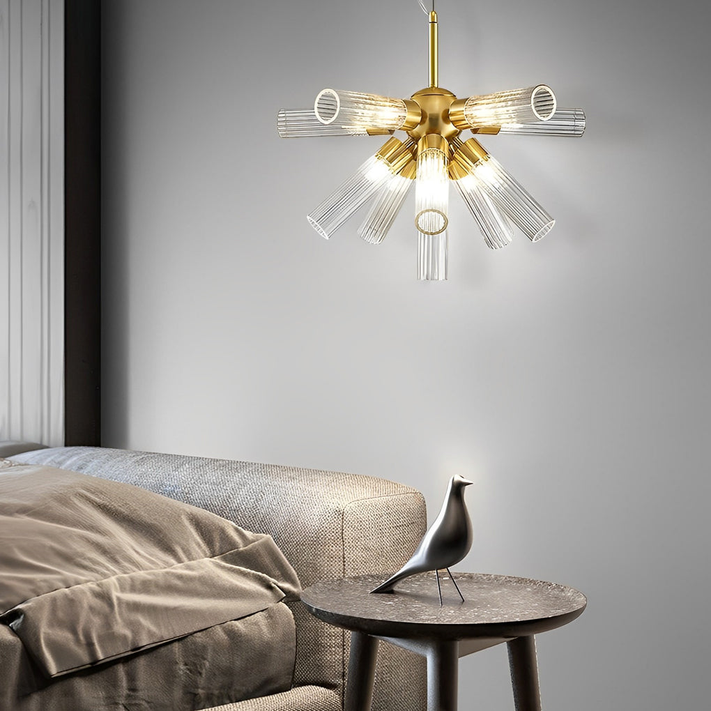 Acrylic Tube Three Step Dimming Post Modern Sputnik Light Chandelier