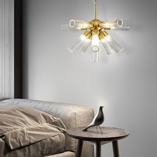 Acrylic Tube Three Step Dimming Post Modern Sputnik Light Chandelier