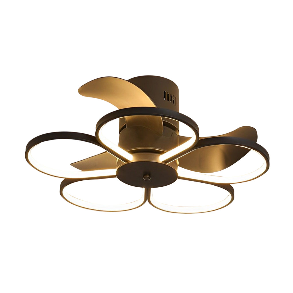 Modern Flower Shaped Bladeless Ceiling Fan with 70W LED and 3-Step Dimming