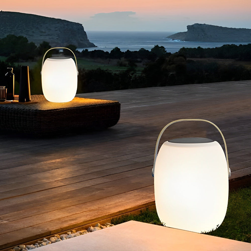 Portable Lantern Shaped Waterproof Solar Table Lamp with Remote