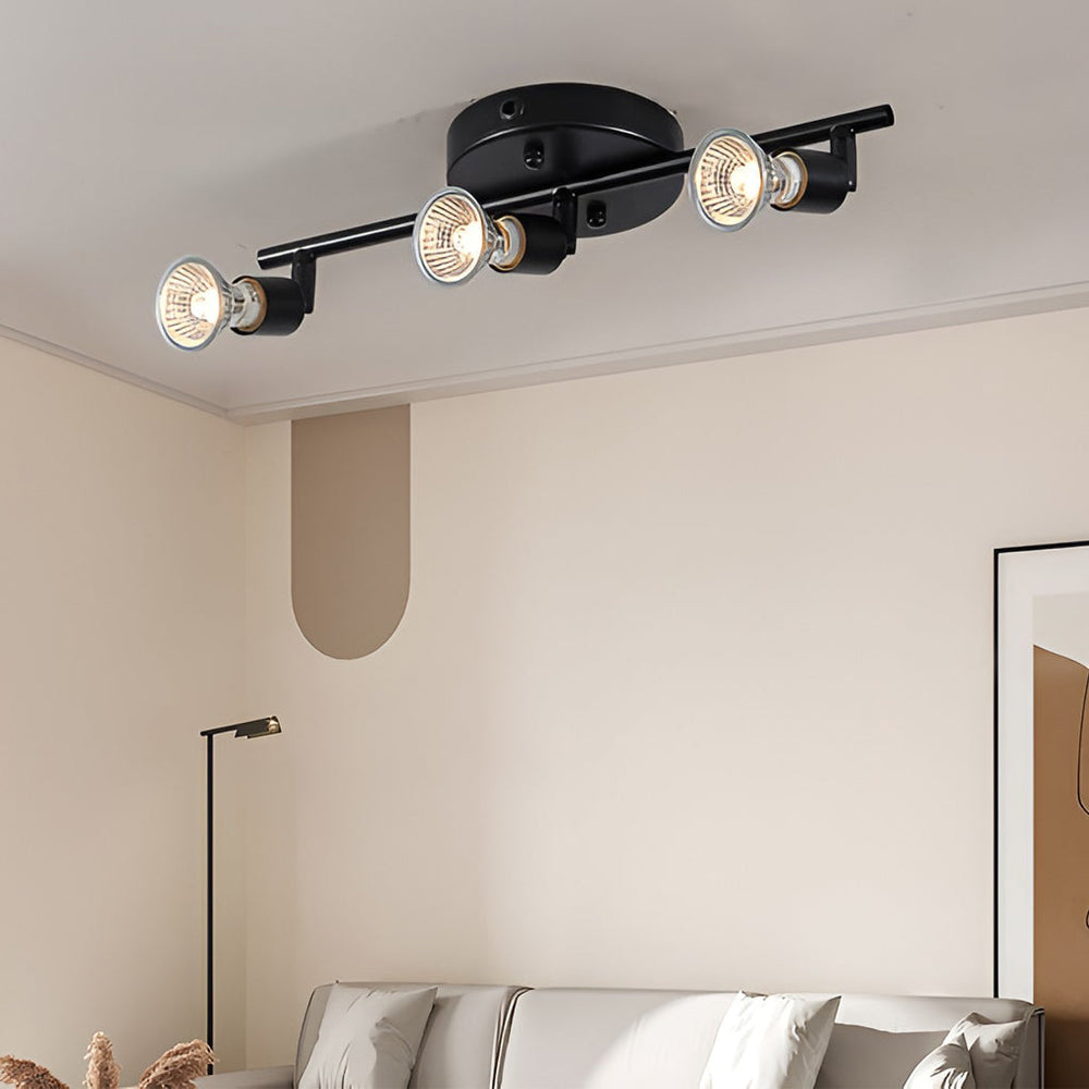 Adjustable Iron GU10 Bulb Black Nordic Ceiling Light Flush Mount