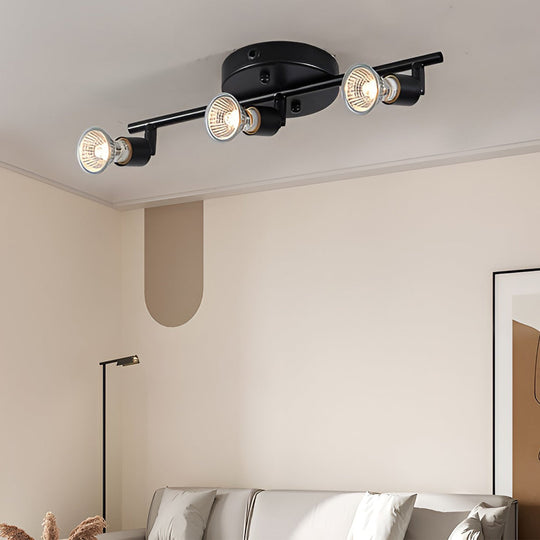 Adjustable Iron GU10 Bulb Black Nordic Ceiling Light Flush Mount
