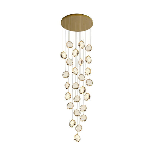 Global Crystal Cluster Adjustable Luxury Staircase Chandelier
