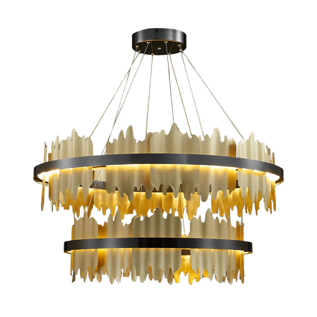 Creative Metal Circular Stepless Dimming LED Post Modern Chandelier