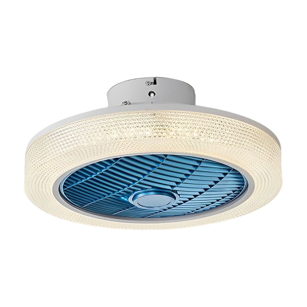 Bladeless Round Ceiling Fan with Dimmable LED and Warm Air for All Seasons