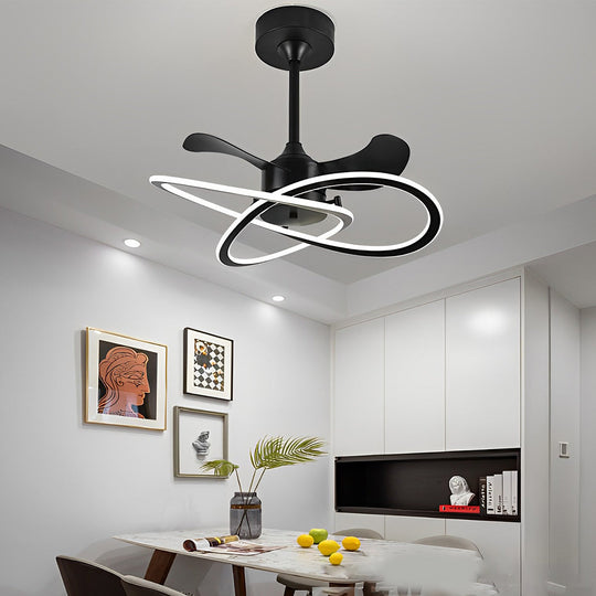 Waves Flower LED Bladeless Ceiling Fan Light with Timer
