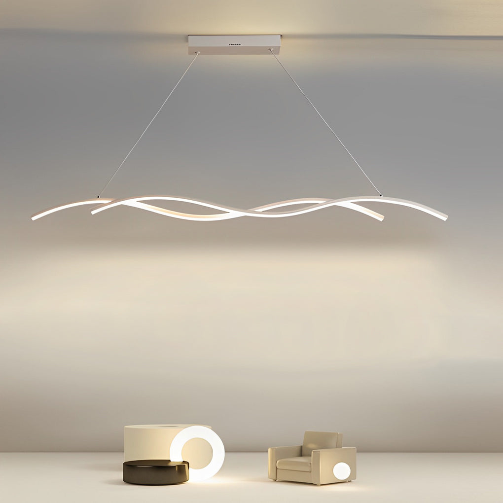 Double Wavy Minimalist LED Modern Pendant Light