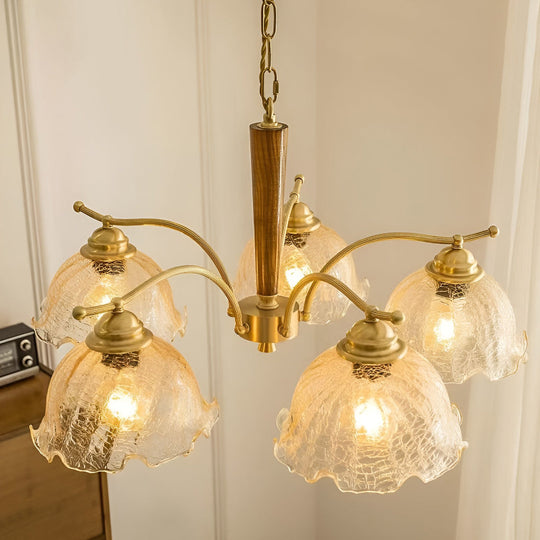 3/5-Light Cracked Glass Retro Chandelier Pendant Light