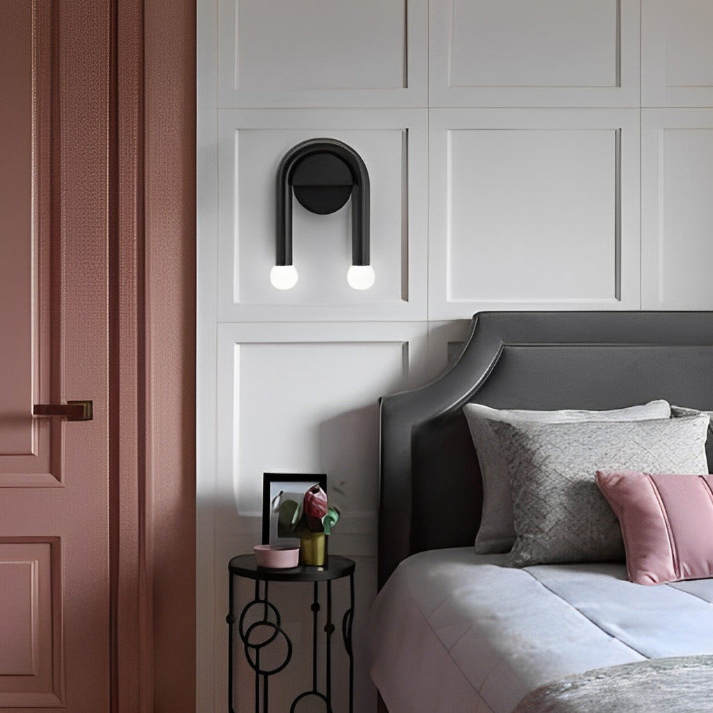 Two Light Nordic Black LED Wall Lamp