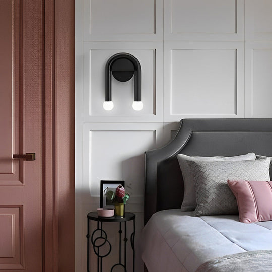 Two Light Nordic Black LED Wall Lamp