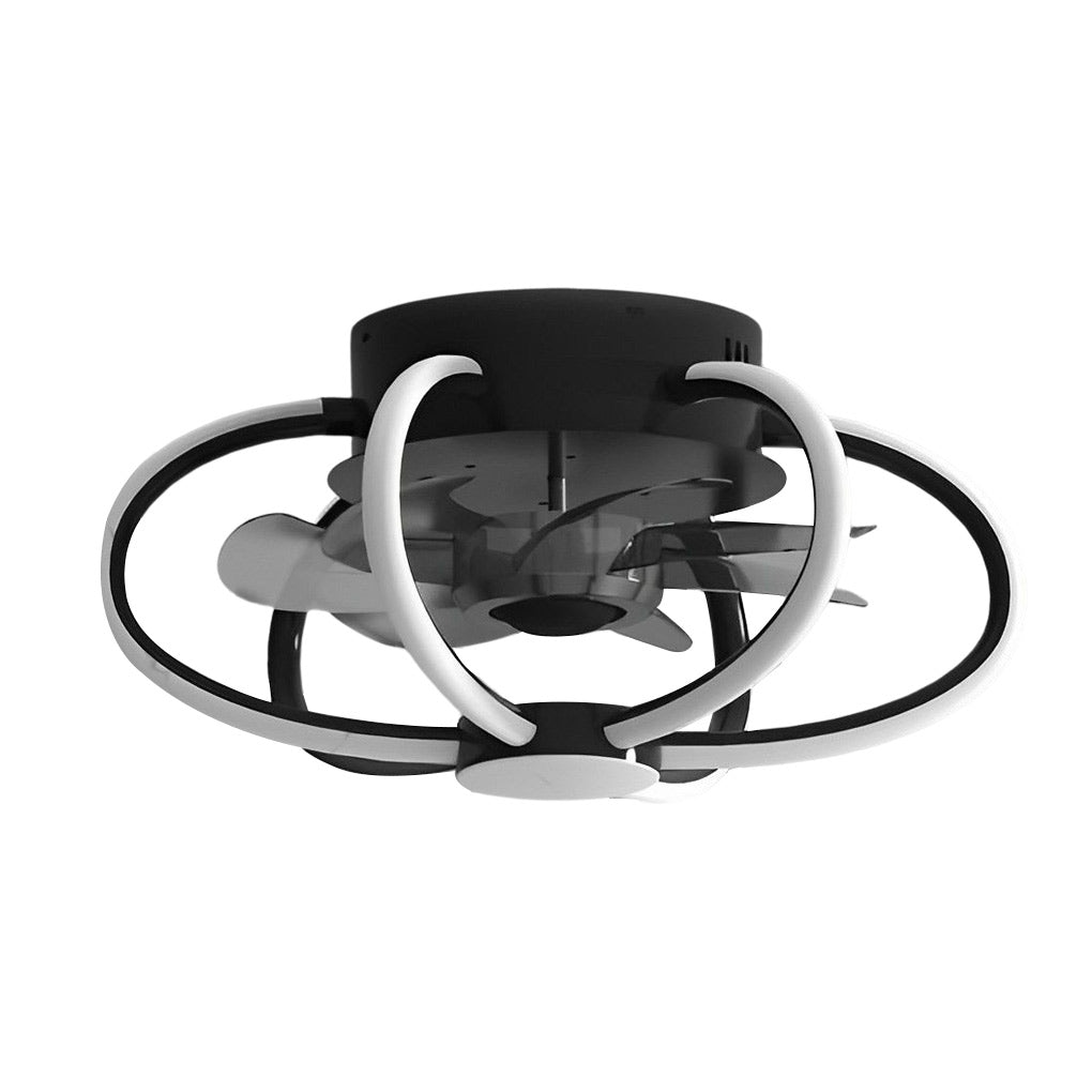 Flower Shaped Bladeless Ceiling Fan with Dimmable LED and Remote Control