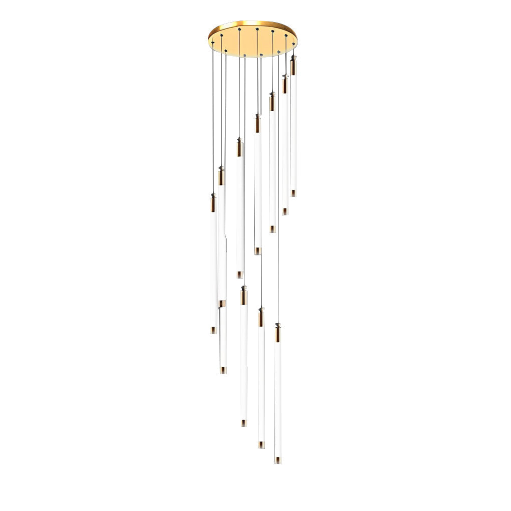 Spiral Creative Long Tube LED Modern Duplex Staircase Chandelier Ceiling Light