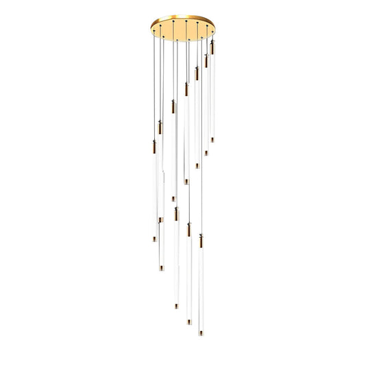 Spiral Creative Long Tube LED Modern Duplex Staircase Chandelier Ceiling Light