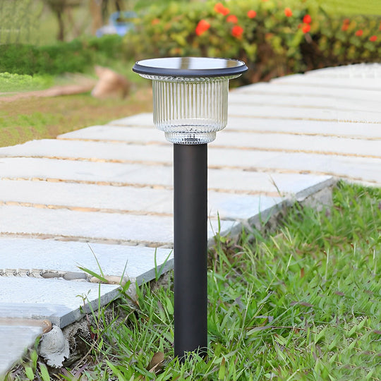 Modern Matte Black Solar LED Outdoor Pathway Light