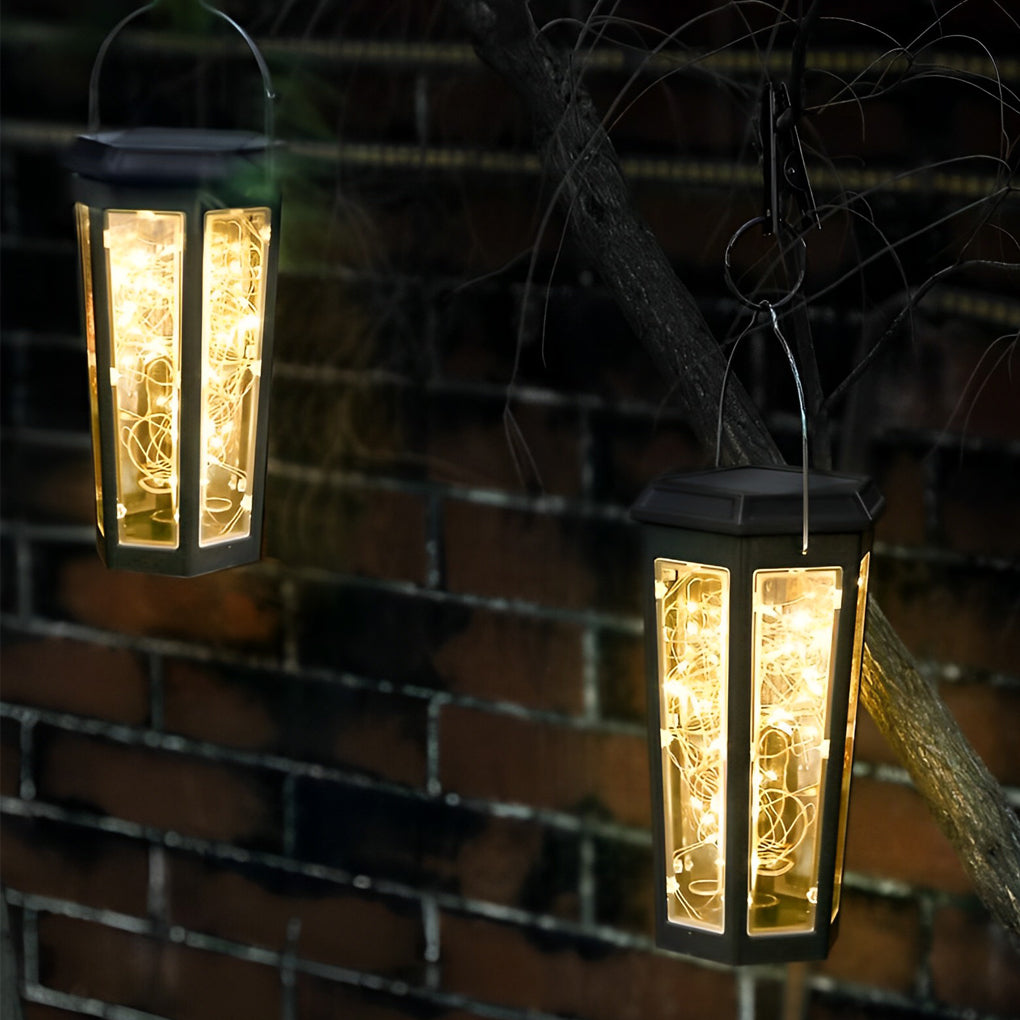 Hexagonal Solar LED Lawn Lights with Motion Sensor