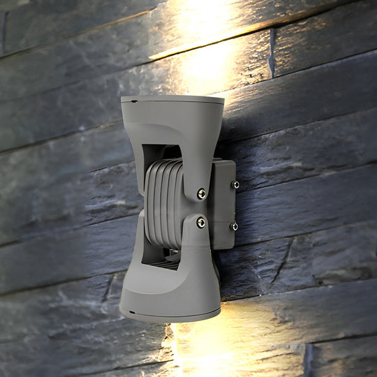 Modern Rotating LED Up Down Outdoor Wall Light (2 Heads)