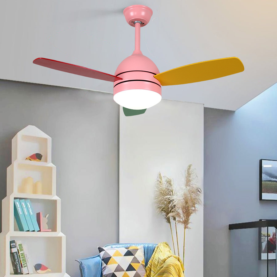 Modern Variable Frequency Kids Ceiling Fan with LED Light