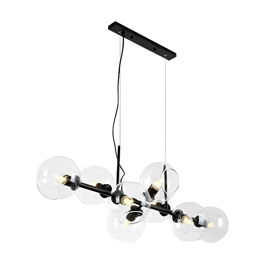 8 Lights Glass Shade LED Postmodern Chandelier Dining Room Light Fixture