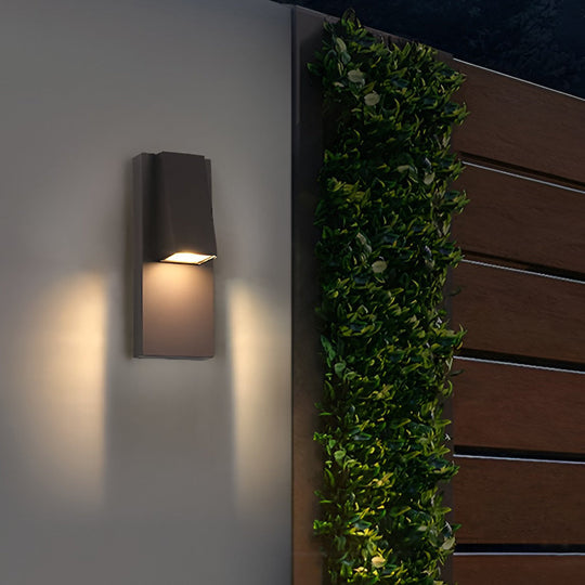 Rectangle Black Modern Outdoor LED Wall Lamp