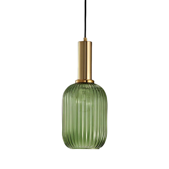 Glass Lantern Shaped Striped Creative LED Nordic Chandelier Pendant Light