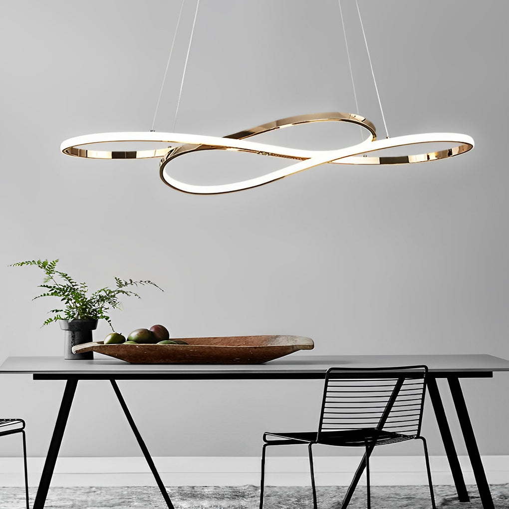 Wavy Double 8-Shaped LED Stepless Dimming Nordic Pendant Light