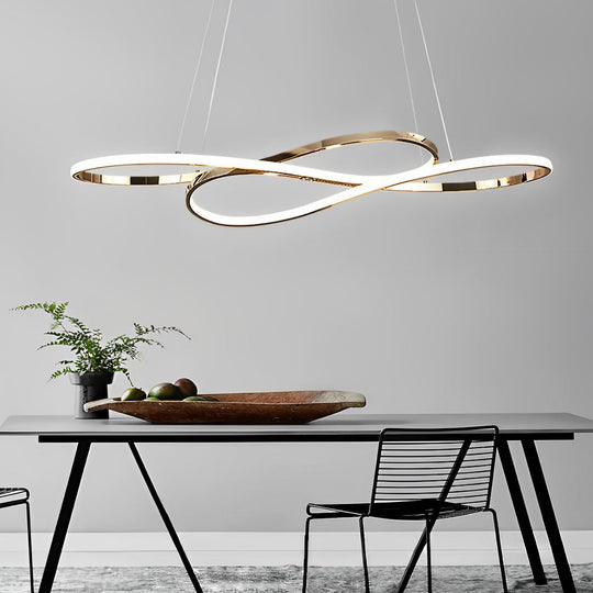 Wavy Double 8-Shaped LED Stepless Dimming Nordic Pendant Light