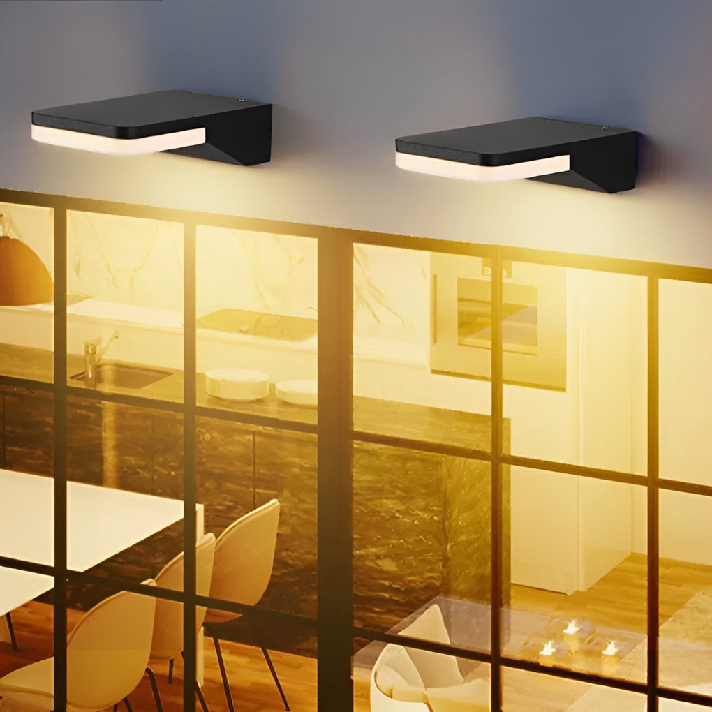 Rectangular Creative LED Waterproof Black Modern Outdoor Wall Sconce