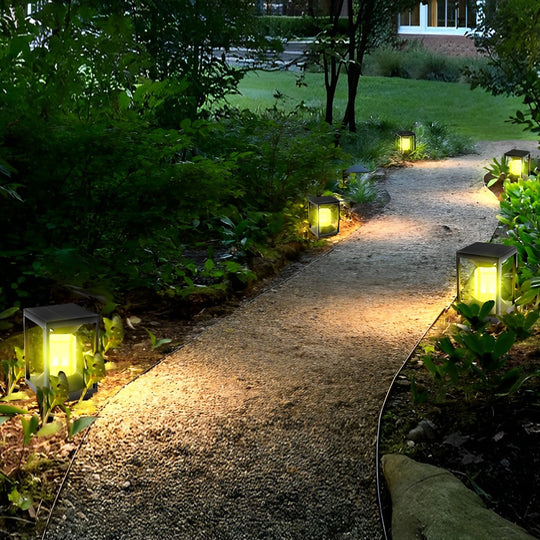 Square Minimalist LED Solar Fence Post Light Waterproof Outdoor Lamp