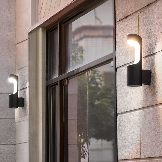 Creative Black Modern Outdoor Wall Lamp with LED