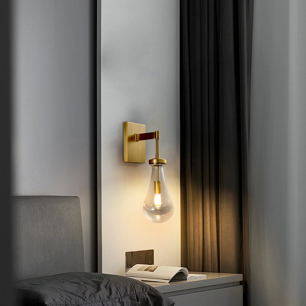 Water Drop Crystal Copper Modern Minimalist Wall Lamp