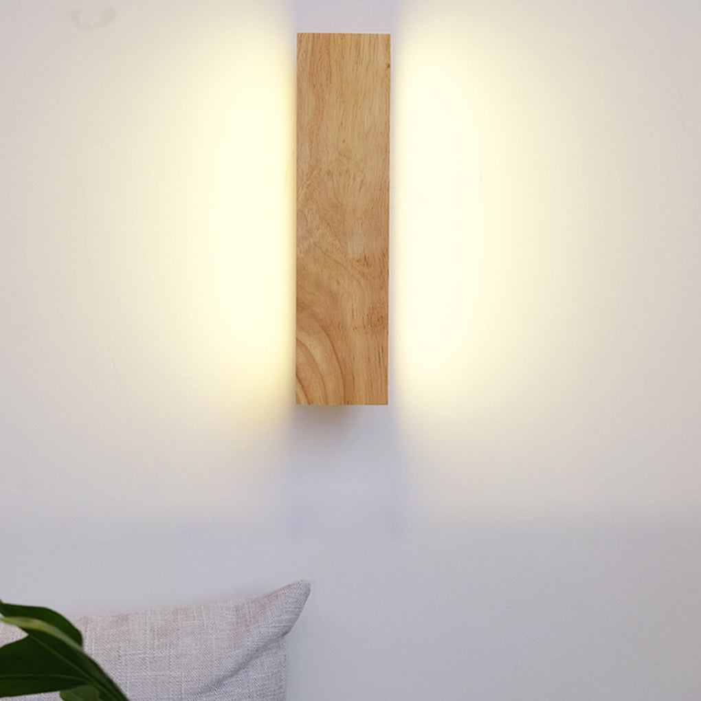 Rotatable Rectangular Wood LED Wall Lamp