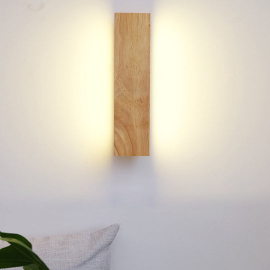 Rotatable Rectangular Wood LED Wall Lamp