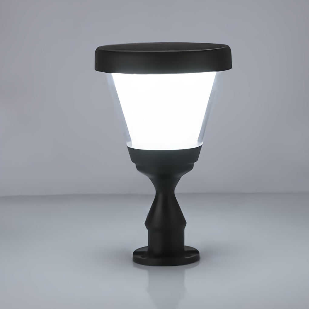Black Modern Solar LED Fence Post Cap Light