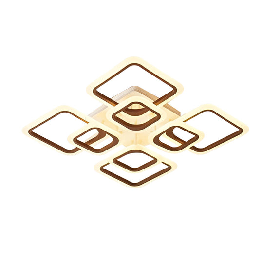 Square Creative Stepless Dimming with Remote Modern Ceiling Light Fixture