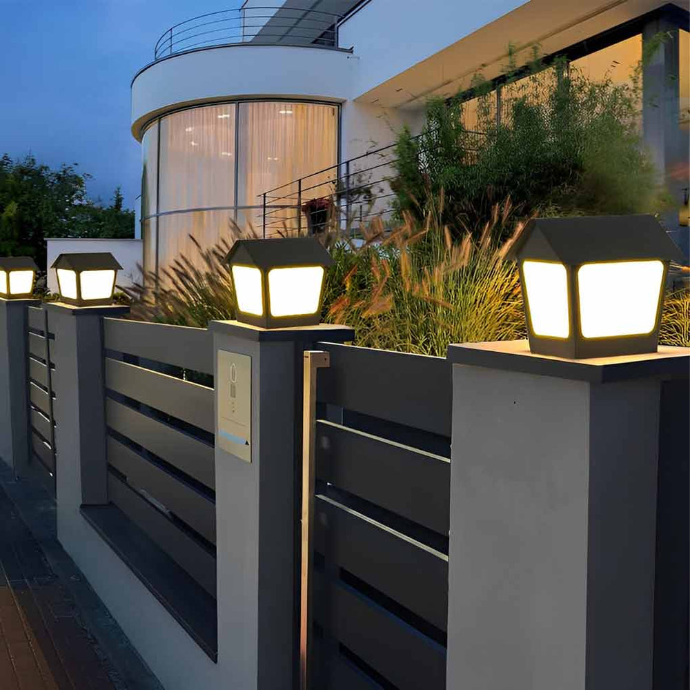 Cottage Shaped LED Waterproof Solar Fence Post Light