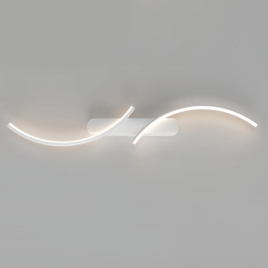 Creative S-Shaped LED Wall Sconce with 3 Step Dimming